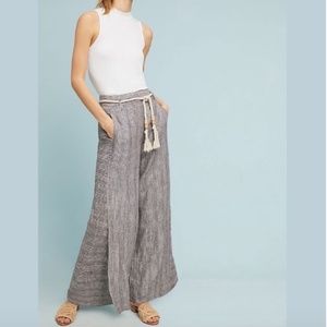 ANTHROPOLOGIE ETT TWA Wide Leg Linen Pants Size 0